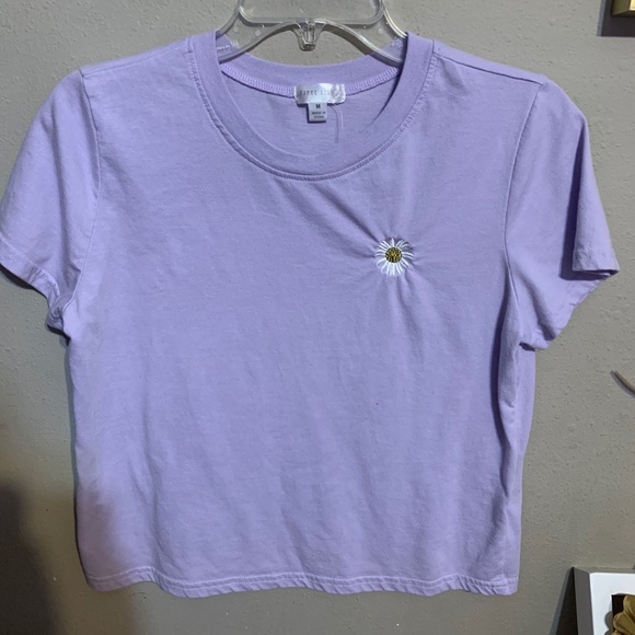Tops | Purple Sunflower Patched Shirt M 